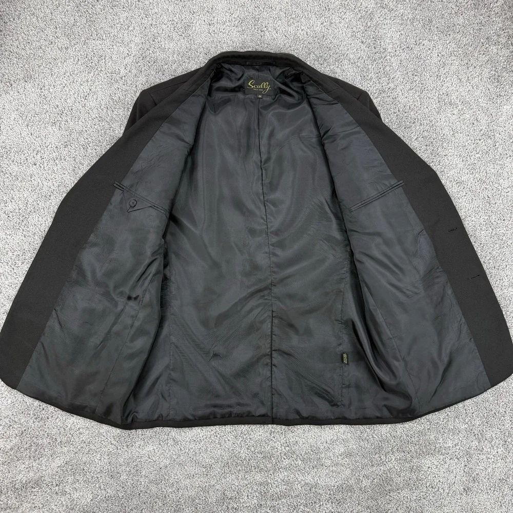 Scully Blazer Men's 44 Black Retro Western Jacket Yokes Piping Smile Pockets